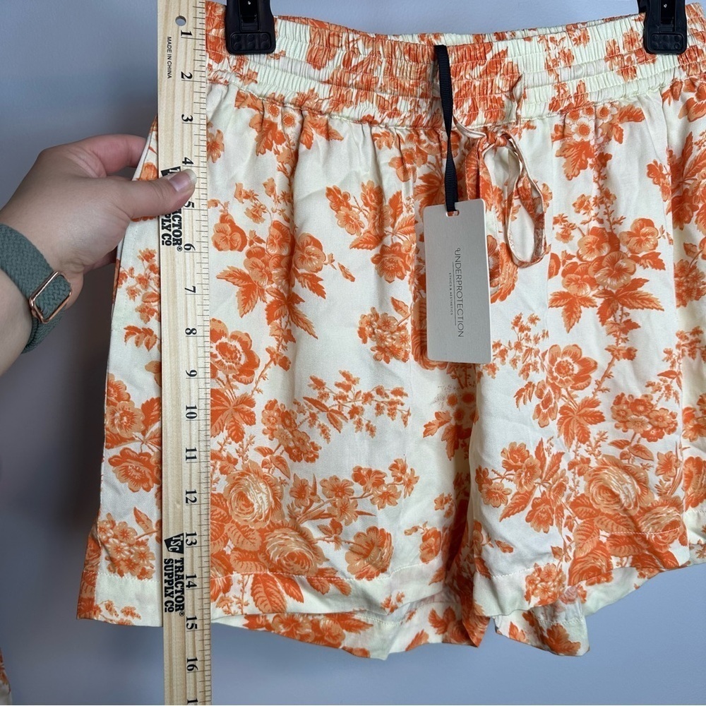 UnderProtection Wilda Short Sleeve and Shorts Pajama set Womens Small Orange NEW - Picture 13 of 16
